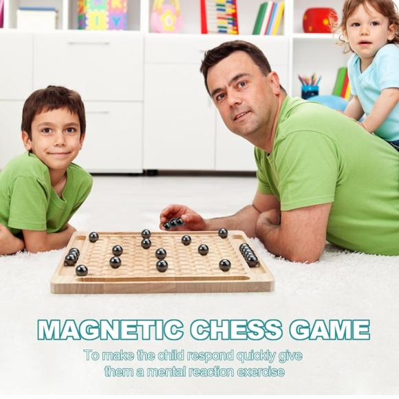 Nib Magnet Game,Magnetic Chess Game,Table Top Magnetic Chess Fun Family Games - Picture 5 of 7